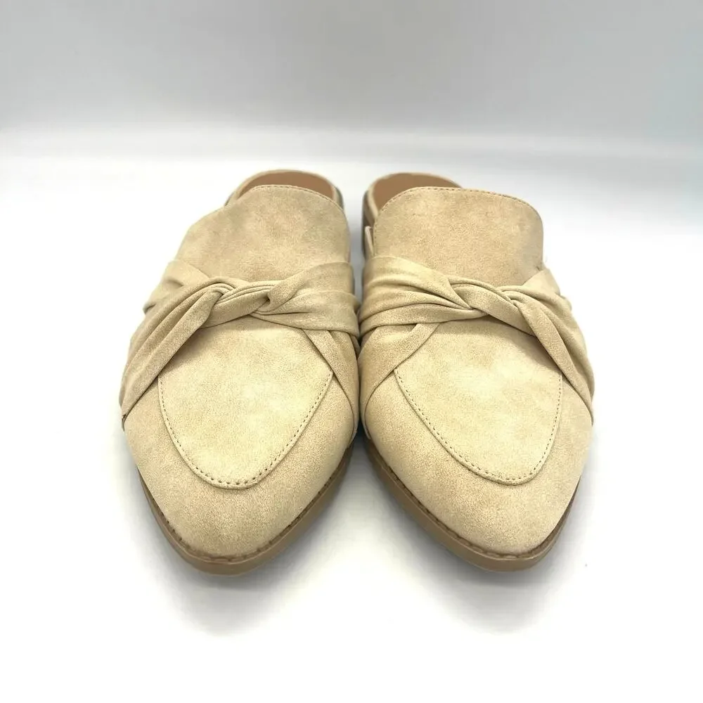 Wonderly Coraline Women's Beige Faux Suede Mules Size 8.5